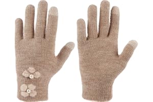 H HANSEL HOME Rękawiczki zimowe damskie Rękawice dotykowe Ekran Wygodny termiczny Odporny na zimno Jeden rozmiar