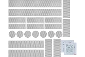 INDIAN STORE 24 3M Diamond Grade 4090 Autocollants réfléchissants d'avertissement Film réfléchissant Avertissement de sécurité Étanche Voitures Motos Casque Vélo Véhicules (White/Silver 21 Pieces)