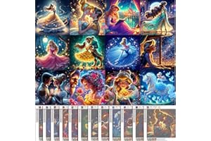 KEYRANKE 12 Pack Disney Diamond Art Kits Adults Kids, Princess Diamond Painting Kits Full Drill Shiny Diamond Embroidery Pictures Crystal Art Kits for Home Wall Decor Christ-mas Gift 11.6X11.6 inch