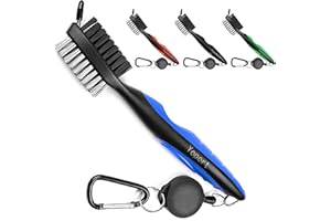 YOPORT Yupro Golf Brush and Club Groove Cleaner 2 Ft Retractable Zip-line Aluminum Carabiner, Lightweight and Stylish, Ergonomic Design, Easily Attaches to Golf Bag