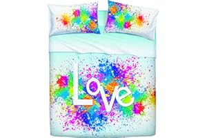 Bassetti Completo Letto Copriletto Matrimoniale Linea Natura 100% Cotone Made in Italy (Love is a Splash)