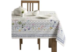Maison d' Hermine Obrus 140 cm x 180 cm, 100% bawełna, dekoracyjny, nadający się do prania, kwadratowy blat, obrusy wielkanocne do kuchni, na wesele, do restauracji, na wiosnę/lato