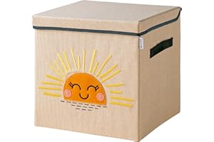 Lifeney Scatola portaoggetti coperchio e sole I Scatola portagiochi con motivo adatto a ripiani cubici I Scatola organizer per la cameretta dei bambini I Cestino portaoggetti per bambini
