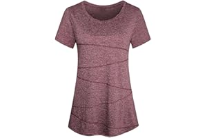 Sykooria Camiseta Deportiva para Mujer, Manga Corta, Transpirable, Secado Rápido, Elástica, Yoga