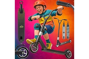 Sportana Trottinette 100mm Roues PU Guidon 360° ABEC 9 Trottinette StuntTrottinette Kickscooter Bande adhésive Enfants Adultes Châssis en Aluminium