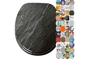 Sanilo WC Sitz mit Absenkautomatik, viele neue Toilettendeckel zur Auswahl, hochwertige Oberfläche, einfache Montage, stabile Scharniere (Granit)