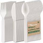 HAAGO - 190 Piece Flatware Set - Reusable, Dishwasher Safe Sturdy Cutlery for Parties, Weddings, Events, for Hot and Cold Foo