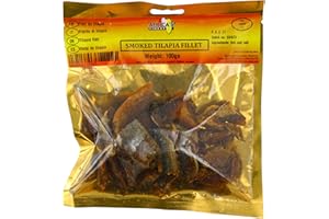 AFRICA'S FINEST Africa’s Finest Smoked Tilapia Fillet 100 g (Pack of 10), Traditional Smoked Fish Fillets with Salt, Ready to Cook African Seafood Ingredient, High Protein Fish