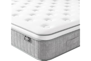 TeQsli King Mattress 5FT, 10 Inch Medium Firm Gel Memory Foam Pocket Sprung Hybrid Mattress Orthopedic King for Pressure Relief Motion Isolation - Edge Support OEKO-TEX 100 150x200x25cm