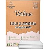 Detersivo Lavatrice in fogli Biodegradabile (64 lavaggi), Polvere Ecologica Concentrata Per Il Bucato, Senza Plastica, Profum