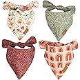 Remy+Roo Dog Bandanas - 4 Pack | Premium Durable Fabric | Unique Shape | Adjustable Fit | Multiple Sizes Offered | Rubi Set (Large)