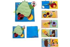 ZAC HOME Caterpillar Quiet Book, Interactive Felt Activity Book for Toddlers 3+ Years, Educational Sensory Learning Toy, 30 x 25 cm