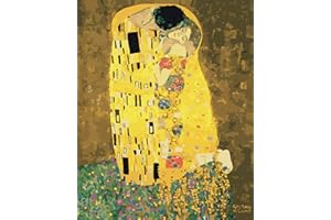 Artnapi Kit di pittura con i numeri per adulti senza cornice, pittura a mano fai da te, per principianti e adulti, con colori acrilici e pennelli, tela da 40 x 50 cm, il bacio di Gustav Klimt