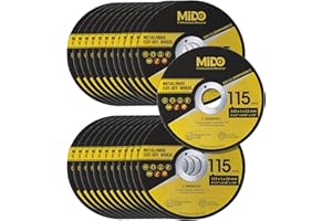 MIDO Professional Abrasive Cutting Discs 25 Packs 115 mm Ultra Thin 1 mm Metal Cutting Disc Stainless Steel Cut off Wheel for Angle Grinder