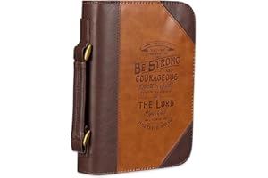 Christian Art Gifts Classic Bible Cover Do Not Be Afraid Joshua 1:9 Faux Leather, Toffee/Brown, XL