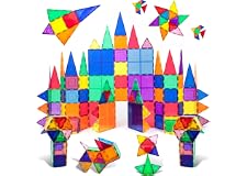 PicassoTiles 100Pc Set 100pc Magnet Building Tiles Clear Magnetic 3D Building Blocks Construction Playboards, Creativity beyo