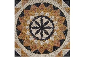 RO-004 90 x 90 cm Marmor Rosone me­di­ter­ran Einleger Mosaikfliesen Bild Dekoration Stein-Mosaik Fliesen Lager Verkauf Herne NRW