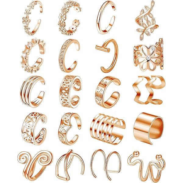 Diamday 18Pcs Ear Cuff Manchette D'Oreille Clip Non Piercing