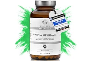 ‎QIDOSHA QIDOSHA® R-Alpha-Liponsäure, TESTSIEGER 07/23*, R-Alpha-Liponsäure Kapseln hochdosiert aus Na-R-Lipoat & Piperin als Bioenhancer, 180 Stk/Glas, erhöhte Bioverfügbarkeit dank Natrium-R-Lipoat