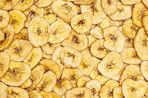 Banane en Chips 1 Kg, Tranches de bananes , tranches croustillantes de fruits secs chips de bananes | grignotage au goût délicieux | Chips croquants et délicieux