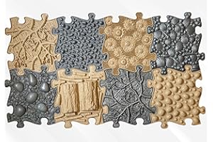 HAPPY FEET PLAY MATS HAPPY FEET = HEALTHY FEET Happy Feet Play Mat Natural Set - MFK-065 | Orthopaedic Sensory Play Mat, Developmental Toys for kids, Adult and Toddlers floor mat, Autism Sensory Resources Equipment, Baby Stimulation, Kids Playmat