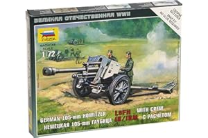 Zvezda 6121 1:72 Deutsche Haubitze leFH-18-Modellbausatz,Plastikbausatz, Bausatz zum Zusammenbauen, detaillierte Nachbildung, unlackiert