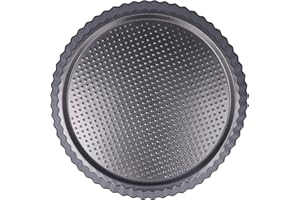 Graziano, Stampo Furbo per Crostata, Realizzato in Acciaio al Carbonio e Dotato di Rivestimento Antiaderente, Ideale per Realizzare Crostate Dolci e Salate, Colore Nero, ø 30 cm altezza 3,5 cm