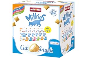 ANIMONDA MILKIES Croccanti Fagottini senza cereali per Gatti, Snack per Gatti, 6 x 30 g