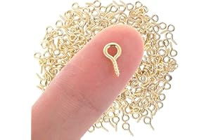 BREMOROU 300 Stück Schraubösen Klein Mini Ösenschrauben Ösenschrauben Schraubösen Schmuck Mini Eye Pins Edelstahl Kleine Ösenstifte Ösenschraube Für Anhänger Perlen Schmuckherstellung Machen(Gold) (Gold)
