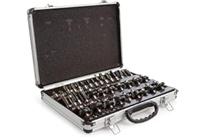 Trend 35 Piece Router Bit Starter Set, 1/2 Inch Shank, Tungsten Carbide Tipped, Aluminum Case Included, SET/SS35X1/2TC