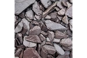 CENTRO NATURA & PET SHOP Scaglie Ardesia Viola Decorativa per Giardini Vasi Aiuole Granulometria 30-60mm Confezione 25kg