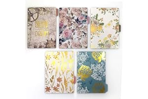 ZELTEN Onglets d'index pour A5 / A6 6 trous couverture anneau rond vue classeur dossier de fichiers feuilles mobiles protecteurs de couverture de reliure (Paper Never Give Up, A5/21cm*15cm/8.5 Inch)