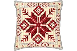 Vervaco Punto De Cruz Kit Cojin Decorativo Cristal NÓRDICO Manualidades Adultos Decoracion Bordar Kit Principiantes Completo DIY Bordado Creativo Regalo ca. 40x40 cm Cross Stitch Embroidery