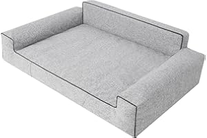 PillowPrim Legowisko dla Psa i Kota - Meble dla Zwierząt, Zdejmowana Poszewka, Miejsce do Spania, Sofa dla Dużych Psów, Kosz, Nadaje Się do Prania, Popiół, XXL: 116 x