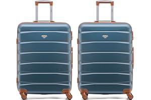 Flight Knight Set of 2 Premium Suitcases - Extra Stong Lightweight Luggage - Hardcase Suitcases with 4 Wheels & Built in Lock - (Set of 2 L+L)