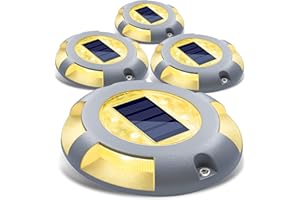 Siedinlar Lampe de Pont Solaire Lampe Solaire Exterieur Blanc Chaud LED Lumière Imperméables pour Jardin Dock Voie Cour 4 Pièce