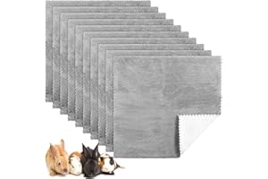 Panelee 10 Tappetini Assorbenti Impermeabili per Pipì di Piccoli Animali Tappeto per Gabbia Porcellini d'India Traversine Lavabili per Dormire Fodera per Coniglio Cavie (Grigio, 11 x 12 Pollici)