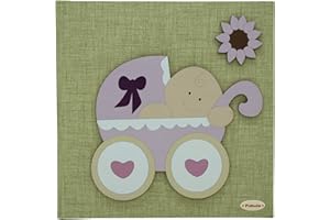 Fabula Linea Carrozzino - Diario Nascita Carrozzino Rosa - Formato cm 19x25 con Copertina 251 Corda e Applicazioni in Legno - 28 Pagine - cod. 15717