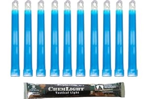 CYALUME TECHNOLOGIES Cyalume Leuchtstab 15 cm, Original Militärische ChemLight Lightsticks In Blau (10-er Pack), Hohe Brenndauer Von 8 Stunden, 100% Konform Mit Den NATO-Spezifikationen