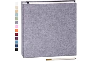 Yopih Selbstklebende 10x15 Fotoalbum Einkleben und zum Selbstgestalten Groß leinen Photoalbum mit 40 weißen Seiten, Hochzeit Jahrestag Geburtstag Geschenke, mit einem Kugelschreiber, 28x27cm