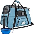 PetAmi Airline Approved Pet Carrier for Cat, Soft Sided Dog Carrier for Small Dogs, Cat Travel Supplies Accessories for Indoor Cats, Ventilated Pet Carrying Bag Medium Large Kitten Puppy, Small Blue