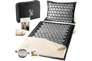 BACKLAxx ® tapis acupression avancé – tapis massage pour la détente du dos, de la nuque et des épaules – tapis d acupression contre les tensions – tapis de massage avec coussin, tissu et sac