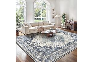 GENIMO Tapis Vintage Extra Grand, Tapis Lavables, Tapis à Poils Courts avec Dos Antidérapant, Tapis Non-Déperlant pour Salon, Grand Tapis pour Chambre et Bureau, 200x290 cm