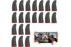 HEZHOU 20 Stück Finger Sleeves Game Finger Sets Gaming Finger Sleeve Faser Finger Hülsen Touch Screen Daumenhülle mit Leichter Atmungsaktiver Professioneller Spielfingerabdeckung mit Rutschfester