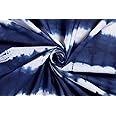 Ravaiyaa - Attitude is everything Cotton Voile Running Dress Craft Making Fabric Shibori Tie Dye Home Furnishing Craft Fabric (Indigo Blue) (3 Meter)