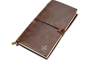 Wanderings Leather Travelers Notebook - Refillable Travel Journal - Hand-Crafted Genuine Leather Journal for Writing Poets Travelers as a Diary or Life Planner - Blank Inserts