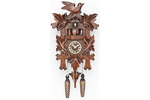 TRENKLE Reloj cucú de Cuarzo 5 follajes, pájaro, con música, en Caja de Regalo TU 376 QMT