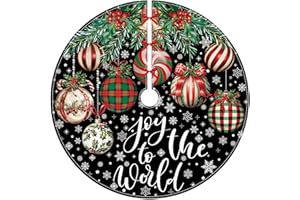 YUYWWAN Okrągła spódnica pod choinkę 90 cm, wykwintna spódnica pod choinkę, śliczna spódnica pod choinkę, okrągły dywan pod choinkę do dekoracji dolnej części choinki, dekoracja świąteczna/wakacyjna (Kolor-D)