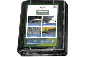 GREEN GOF Malla Antihierbas Premium 2x10m, 130g/m² - Ultra Resistente. Varios Tamaños. Alta Estabilización UV, Permeable y Transpirable - contra Las Malas Hierbas. Geotextil para Jardín y Terraza.