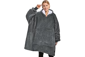 Catalonia Classy Übergroße Sherpa Hoodie Decke, Flauschige Kuscheldecke mit Ärmeln und Kapuze, Warme Oversized Kapuzenpulli Decke, Tragbare Decke zum Anziehen Geschenkidee für Damen Herren
